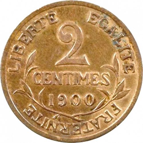 2 Centimes Reverse Image minted in FRANCE in 1900 (1871-1940 - Third Republic)  - The Coin Database