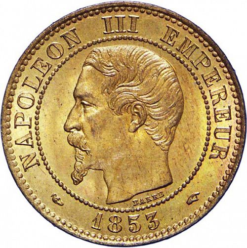2 Centimes Obverse Image minted in FRANCE in 1853A (1852-1870 - Napoléon III)  - The Coin Database
