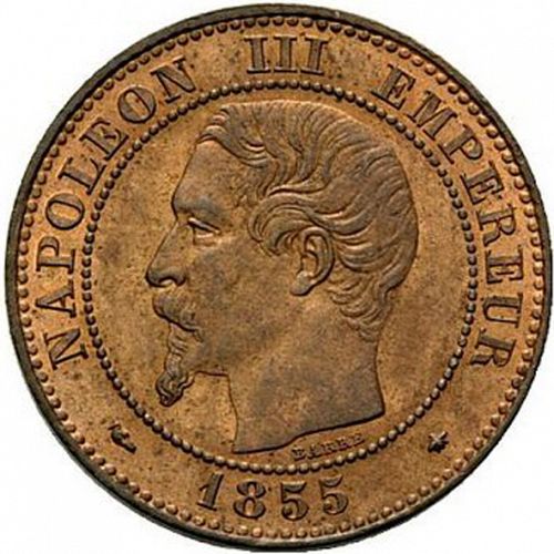 2 Centimes Obverse Image minted in FRANCE in 1855BB (1852-1870 - Napoléon III)  - The Coin Database
