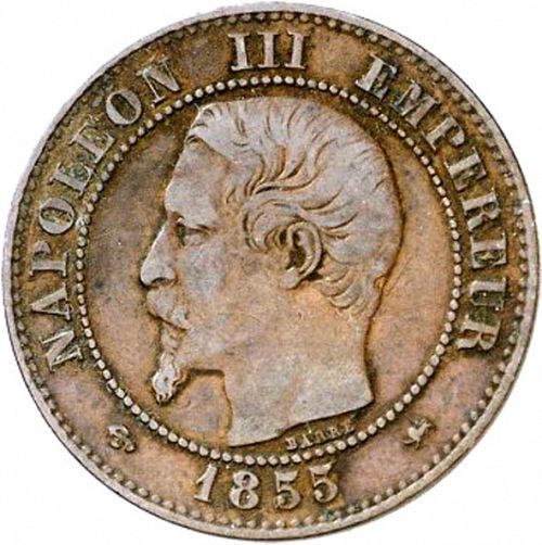 2 Centimes Obverse Image minted in FRANCE in 1855D (1852-1870 - Napoléon III)  - The Coin Database