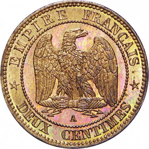 2 Centimes Reverse Image minted in FRANCE in 1853A (1852-1870 - Napoléon III)  - The Coin Database