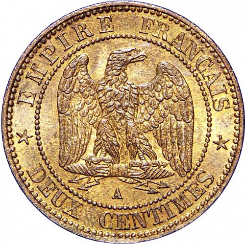 2 Centimes Reverse Image minted in FRANCE in 1861A (1852-1870 - Napoléon III)  - The Coin Database