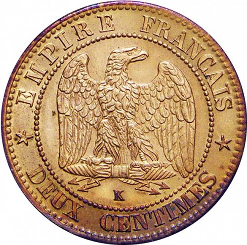 2 Centimes Reverse Image minted in FRANCE in 1861K (1852-1870 - Napoléon III)  - The Coin Database