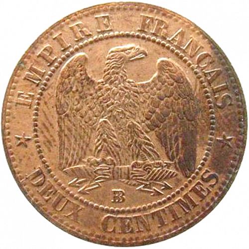 2 Centimes Reverse Image minted in FRANCE in 1862BB (1852-1870 - Napoléon III)  - The Coin Database