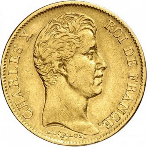 40 Francs Obverse Image minted in FRANCE in 1830MA (1824-1830 - Charles X)  - The Coin Database