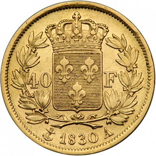 40 Francs Reverse Image minted in FRANCE in 1830A (1824-1830 - Charles X)  - The Coin Database