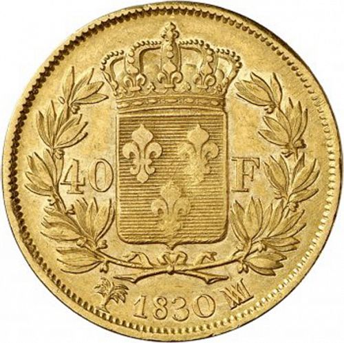 40 Francs Reverse Image minted in FRANCE in 1830MA (1824-1830 - Charles X)  - The Coin Database