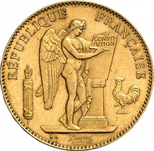 50 Francs Obverse Image minted in FRANCE in 1887A (1871-1940 - Third Republic)  - The Coin Database