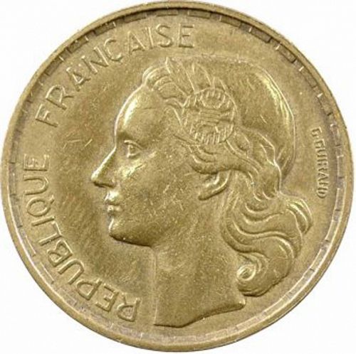50 Francs Obverse Image minted in FRANCE in 1950 (1947-1958 - Fourth Republic)  - The Coin Database
