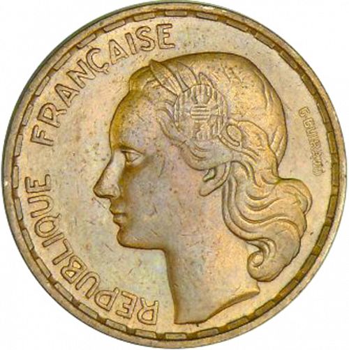 50 Francs Obverse Image minted in FRANCE in 1958 (1947-1958 - Fourth Republic)  - The Coin Database