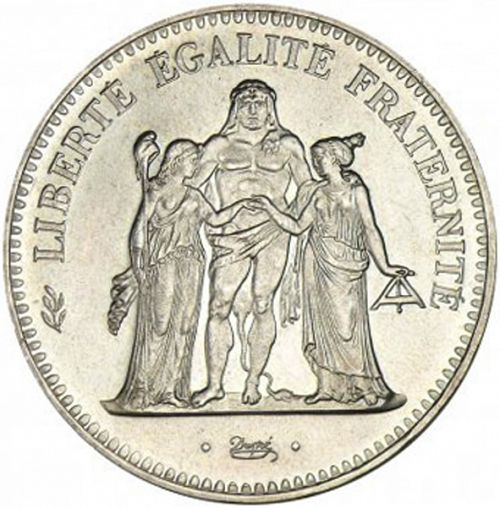 50 Francs Obverse Image minted in FRANCE in 1974 (1959-2001 - Fifth Republic)  - The Coin Database