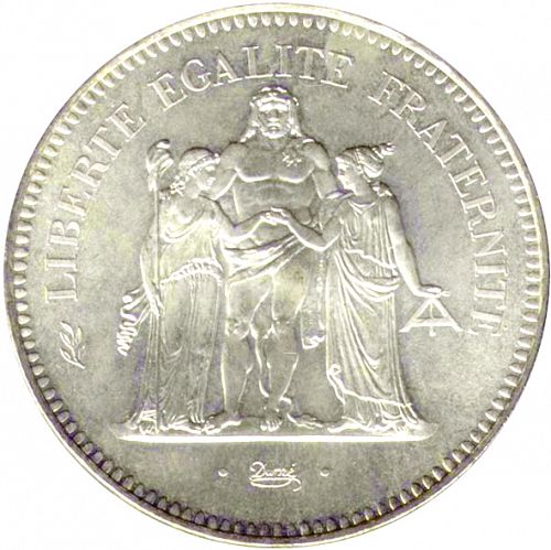 50 Francs Obverse Image minted in FRANCE in 1975 (1959-2001 - Fifth Republic)  - The Coin Database
