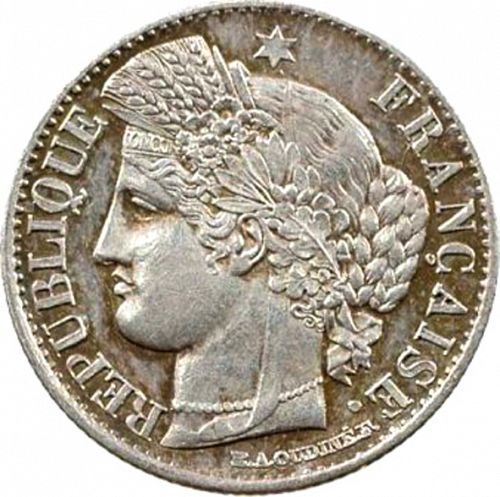 50 Centimes Obverse Image minted in FRANCE in 1851A (1848-1852 - Second Republic)  - The Coin Database