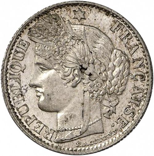 50 Centimes Obverse Image minted in FRANCE in 1871A (1871-1940 - Third Republic)  - The Coin Database