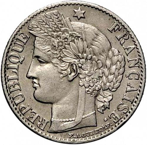 50 Centimes Obverse Image minted in FRANCE in 1873A (1871-1940 - Third Republic)  - The Coin Database