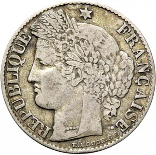 50 Centimes Obverse Image minted in FRANCE in 1881A (1871-1940 - Third Republic)  - The Coin Database