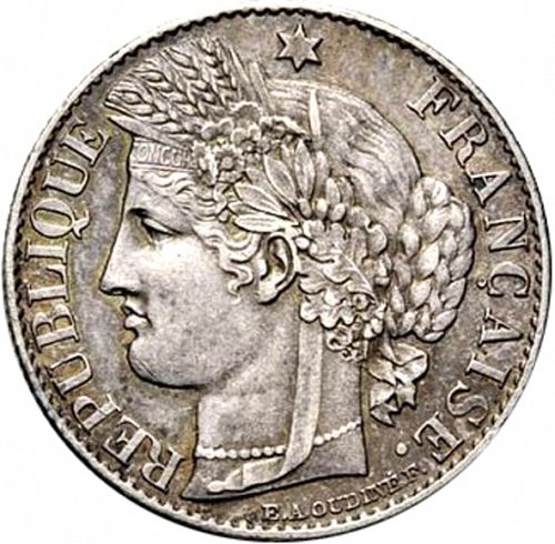 50 Centimes Obverse Image minted in FRANCE in 1887A (1871-1940 - Third Republic)  - The Coin Database