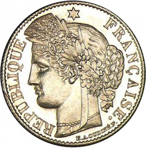 50 Centimes Obverse Image minted in FRANCE in 1888A (1871-1940 - Third Republic)  - The Coin Database