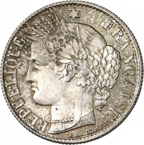 50 Centimes Obverse Image minted in FRANCE in 1894A (1871-1940 - Third Republic)  - The Coin Database