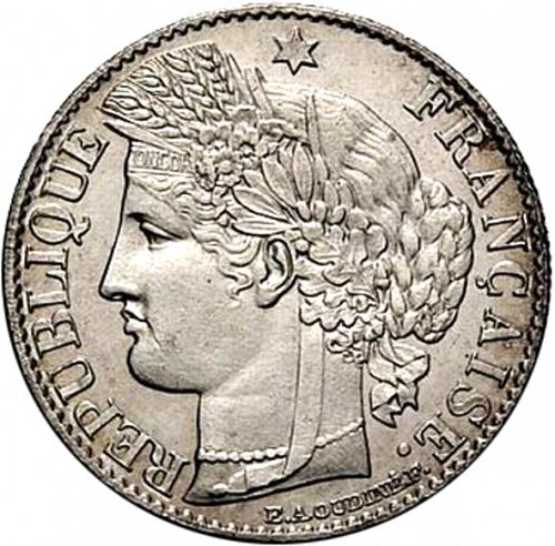 50 Centimes Obverse Image minted in FRANCE in 1895A (1871-1940 - Third Republic)  - The Coin Database