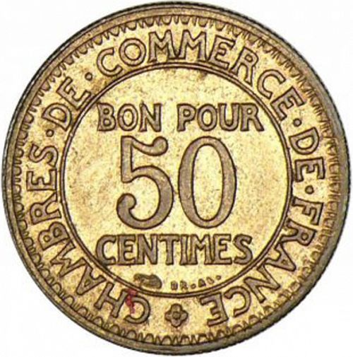 50 Centimes Reverse Image minted in FRANCE in 1929 (1871-1940 - Third Republic)  - The Coin Database