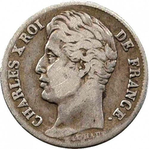 half Franc Obverse Image minted in FRANCE in 1829K (1824-1830 - Charles X)  - The Coin Database