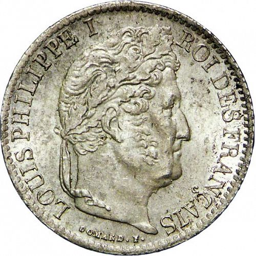 half Franc Obverse Image minted in FRANCE in 1836A (1830-1848 - Louis Philippe I)  - The Coin Database