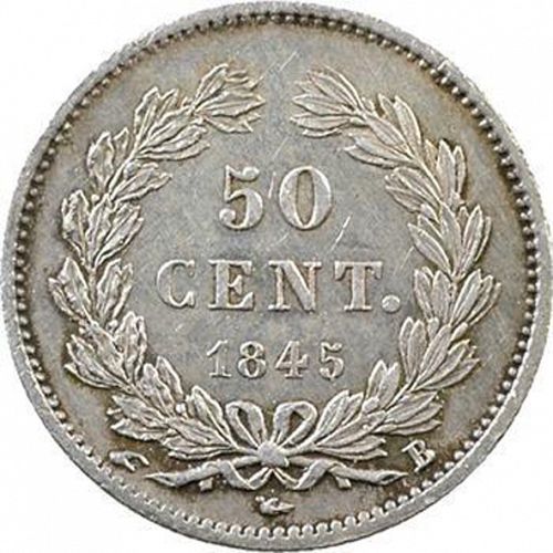 50 Centimes Reverse Image minted in FRANCE in 1845B (1830-1848 - Louis Philippe I)  - The Coin Database