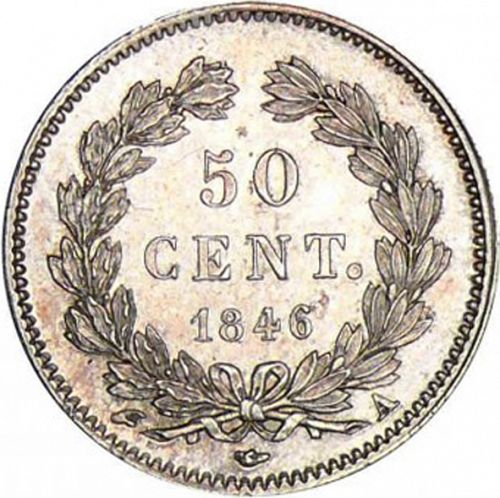 50 Centimes Reverse Image minted in FRANCE in 1846A (1830-1848 - Louis Philippe I)  - The Coin Database