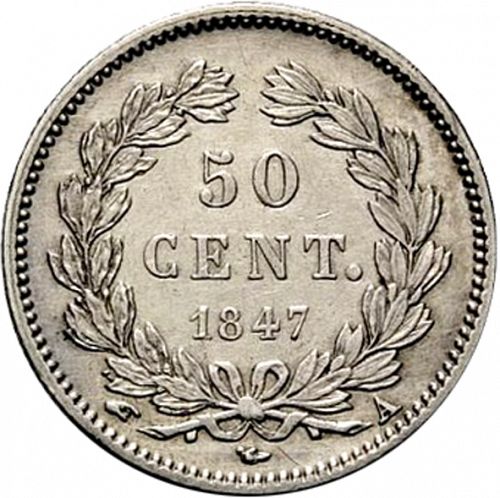 50 Centimes Reverse Image minted in FRANCE in 1847A (1830-1848 - Louis Philippe I)  - The Coin Database