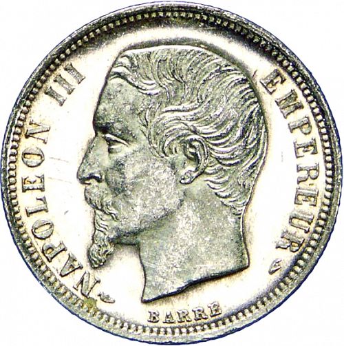50 Centimes Obverse Image minted in FRANCE in 1854A (1852-1870 - Napoléon III)  - The Coin Database