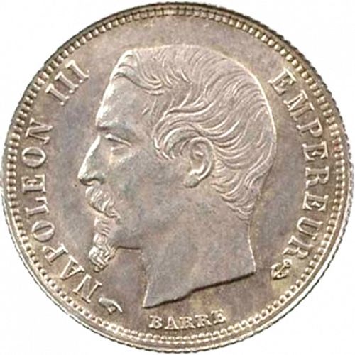 50 Centimes Obverse Image minted in FRANCE in 1858A (1852-1870 - Napoléon III)  - The Coin Database