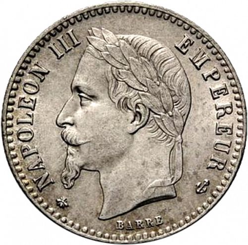 50 Centimes Obverse Image minted in FRANCE in 1866A (1852-1870 - Napoléon III)  - The Coin Database