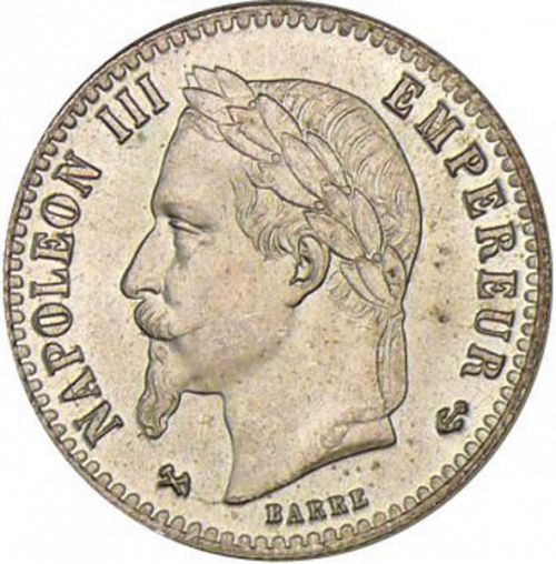 50 Centimes Obverse Image minted in FRANCE in 1867K (1852-1870 - Napoléon III)  - The Coin Database