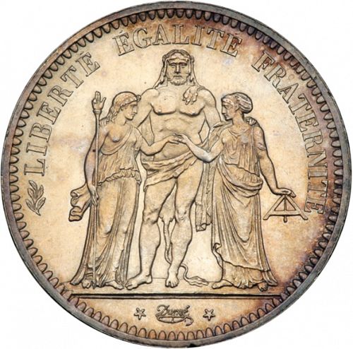 5 Francs Obverse Image minted in FRANCE in 1848A (1848-1852 - Second Republic)  - The Coin Database