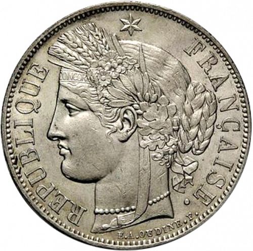 5 Francs Obverse Image minted in FRANCE in 1849A (1848-1852 - Second Republic)  - The Coin Database