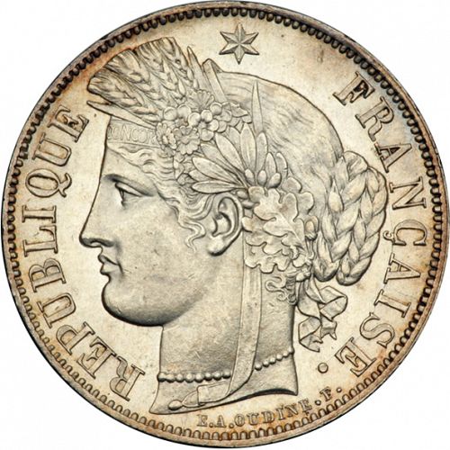 5 Francs Obverse Image minted in FRANCE in 1850A (1848-1852 - Second Republic)  - The Coin Database