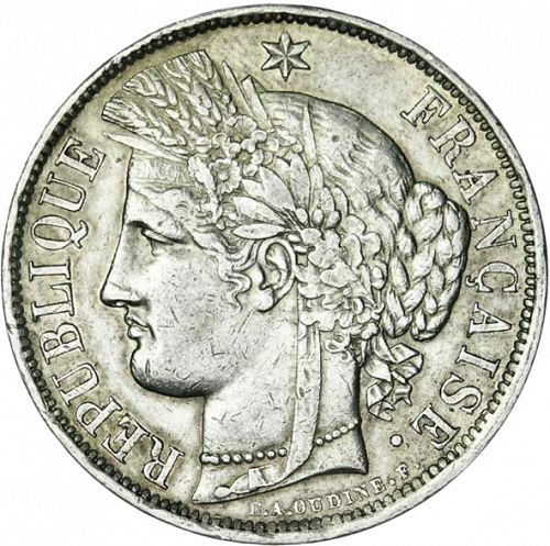 5 Francs Obverse Image minted in FRANCE in 1870K (1871-1940 - Third Republic)  - The Coin Database