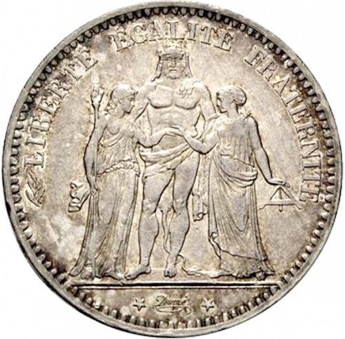 5 Francs Obverse Image minted in FRANCE in 1876A (1871-1940 - Third Republic)  - The Coin Database
