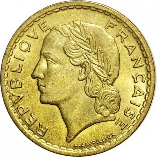 5 Francs Obverse Image minted in FRANCE in 1940 (1871-1940 - Third Republic)  - The Coin Database