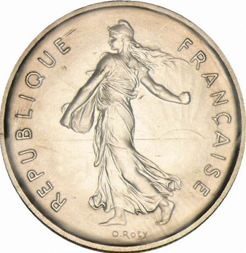5 Francs Obverse Image minted in FRANCE in 1970 (1959-2001 - Fifth Republic)  - The Coin Database