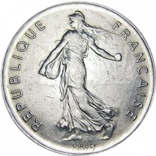 5 Francs Obverse Image minted in FRANCE in 1972 (1959-2001 - Fifth Republic)  - The Coin Database
