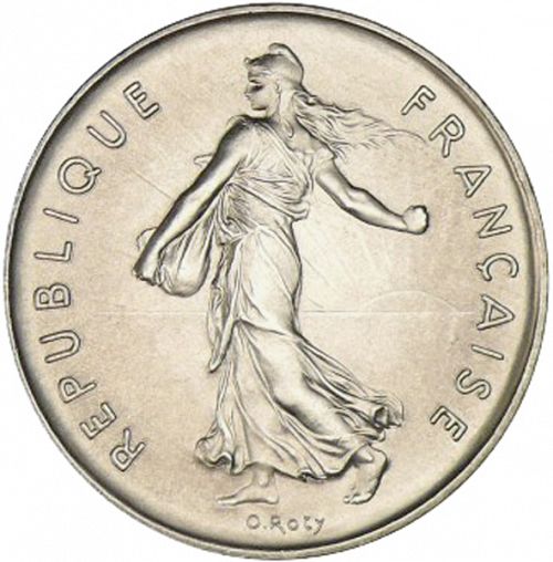 5 Francs Obverse Image minted in FRANCE in 1986 (1959-2001 - Fifth Republic)  - The Coin Database