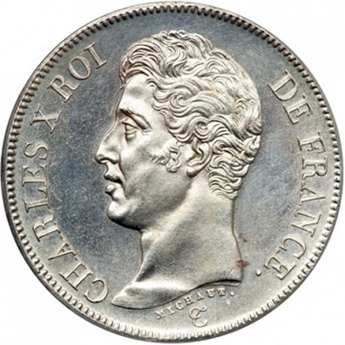 5 Francs Obverse Image minted in FRANCE in 1824A (1824-1830 - Charles X)  - The Coin Database