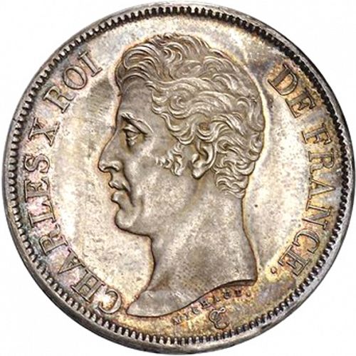 5 Francs Obverse Image minted in FRANCE in 1825A (1824-1830 - Charles X)  - The Coin Database