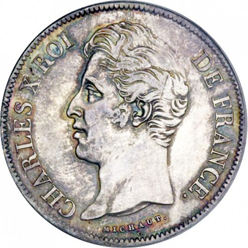 5 Francs Obverse Image minted in FRANCE in 1828BB (1824-1830 - Charles X)  - The Coin Database