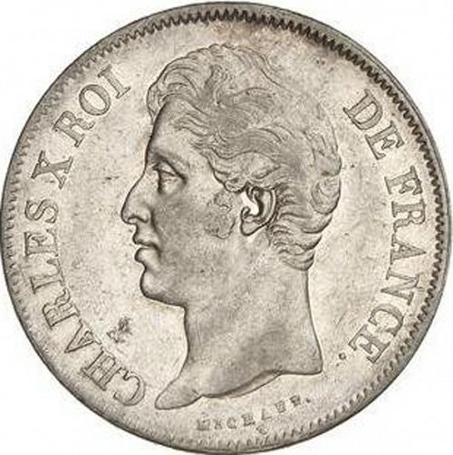 5 Francs Obverse Image minted in FRANCE in 1828MA (1824-1830 - Charles X)  - The Coin Database