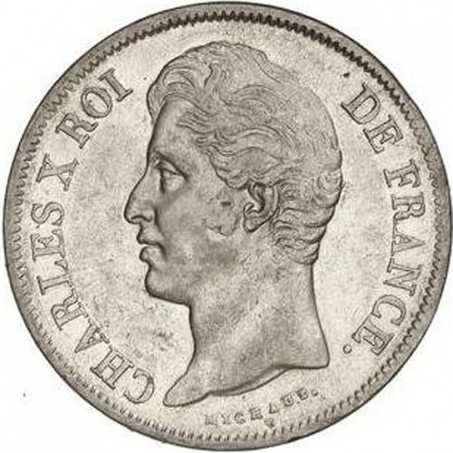 5 Francs Obverse Image minted in FRANCE in 1829M (1824-1830 - Charles X)  - The Coin Database