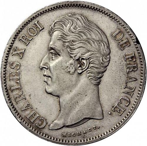 5 Francs Obverse Image minted in FRANCE in 1830A (1824-1830 - Charles X)  - The Coin Database