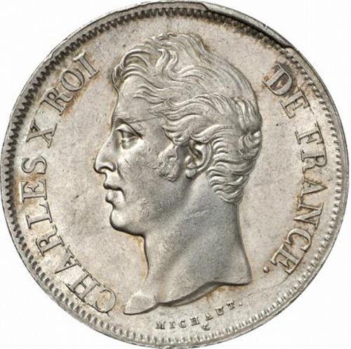 5 Francs Obverse Image minted in FRANCE in 1830W (1824-1830 - Charles X)  - The Coin Database